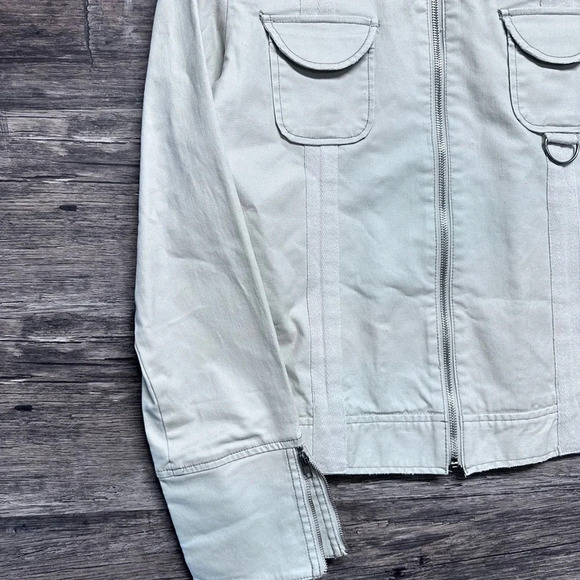 Kenzie Jeans Cream Tan Utility Womens Jacket Coat Size 8 - Picture 7 of 8